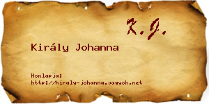 Király Johanna névjegykártya