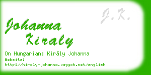 johanna kiraly business card